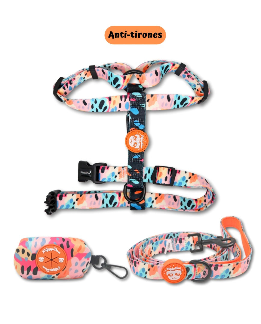 Pack H-harness + leash + poopbag holder WILD PRINT