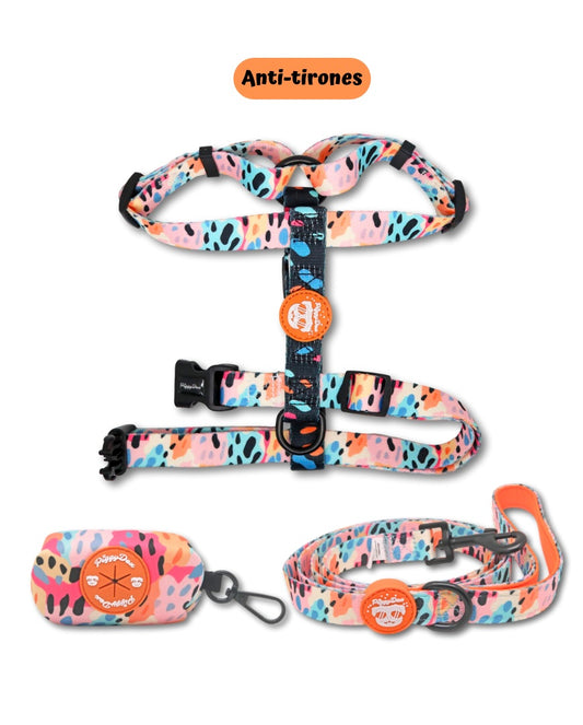 Pack H-harness + leash + poopbag holder WILD PRINT