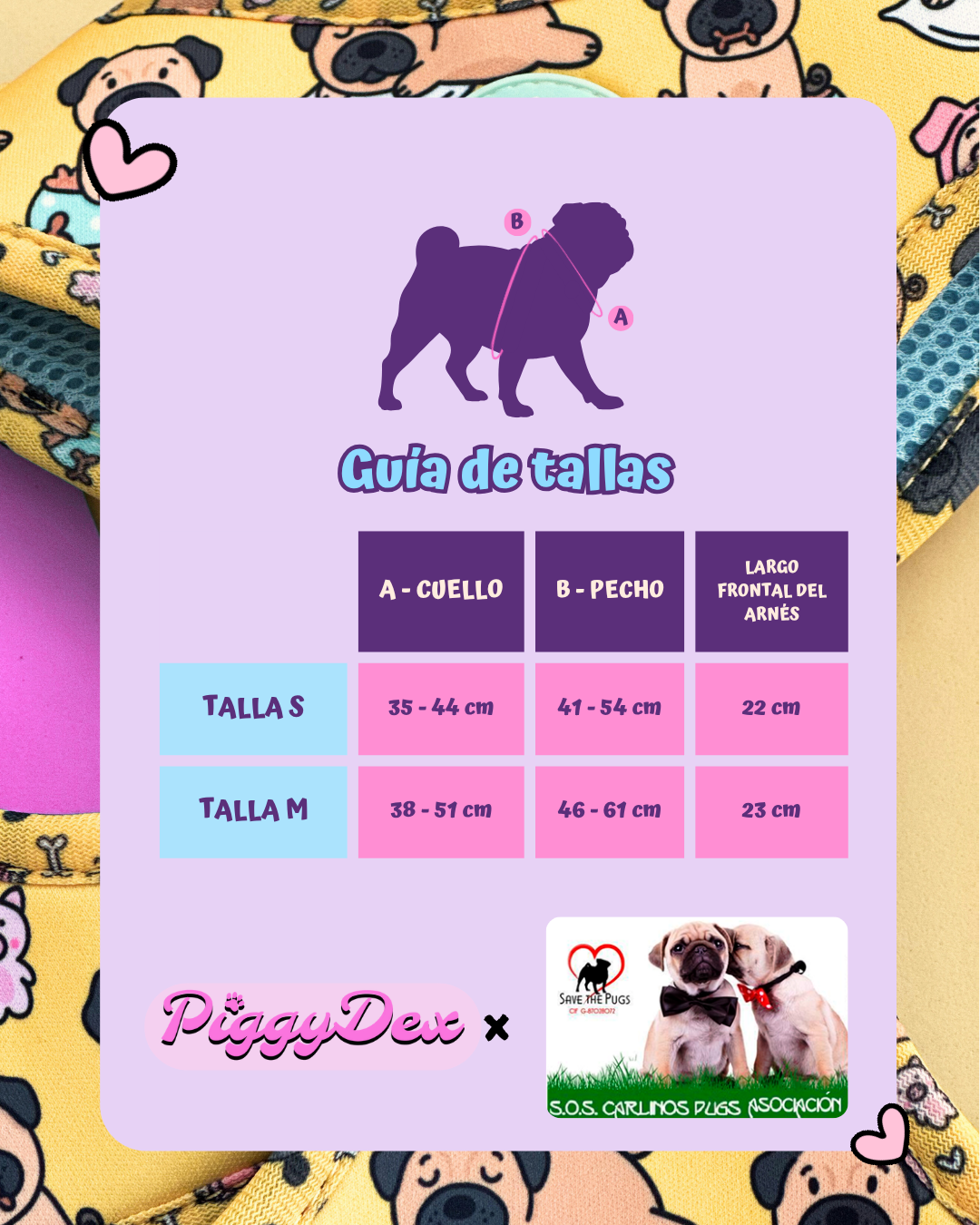 Arnés ajustable PUGS · Solidario