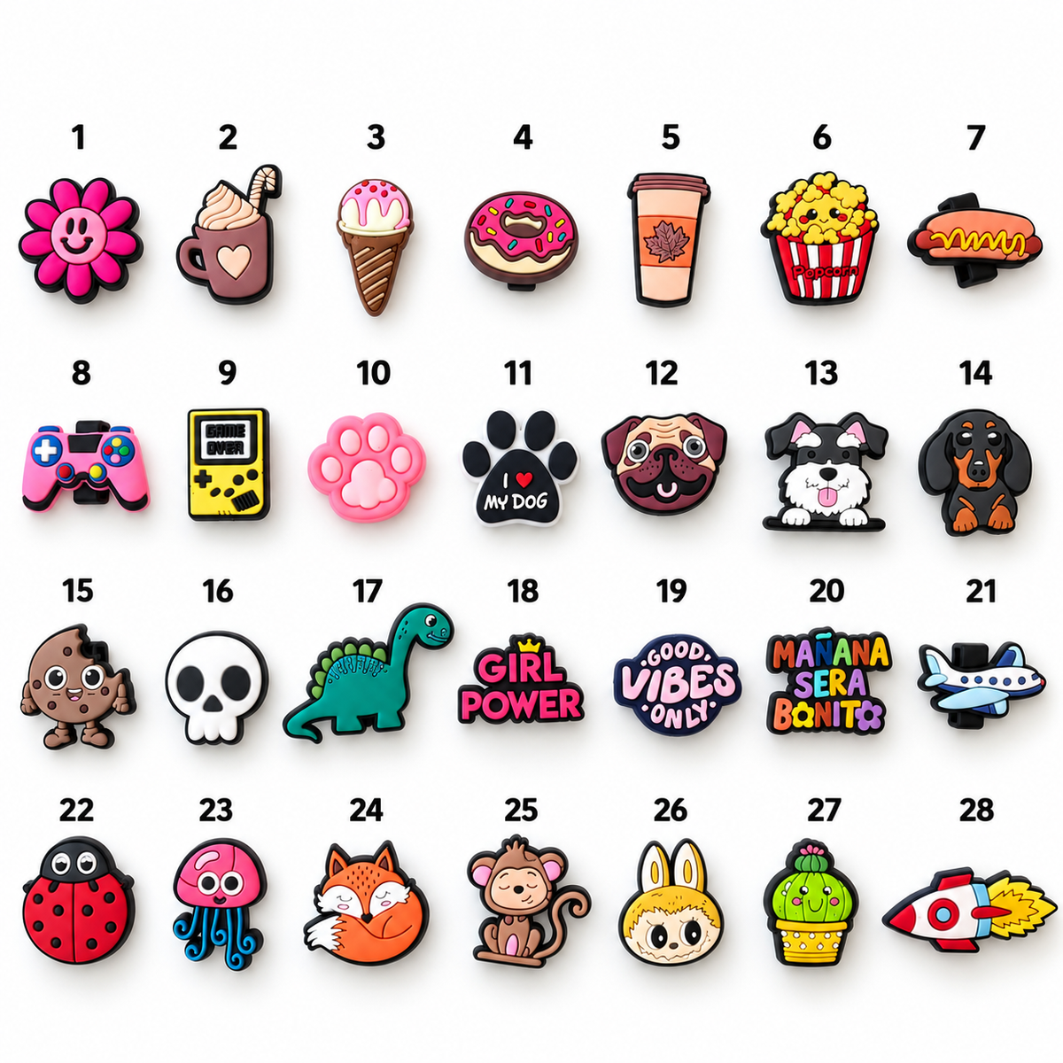 Decorative charms for Seresto collars - 28 designs