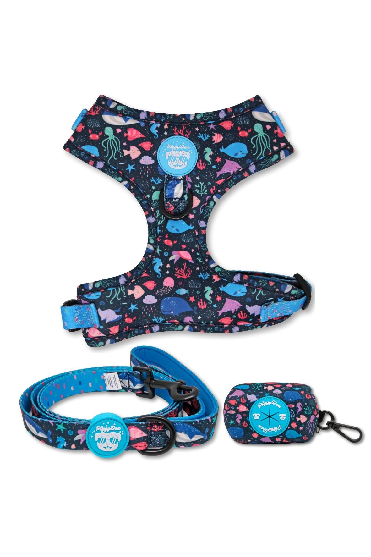 Pack arnés + correa + portabolsas SEA LIFE