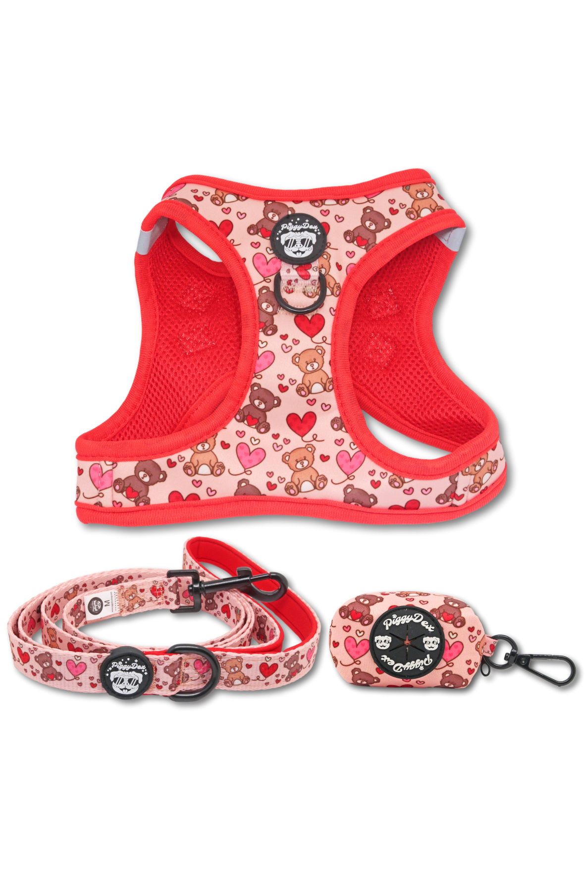 Pack arnés body + correa + portabolsas TEDDY LOVE