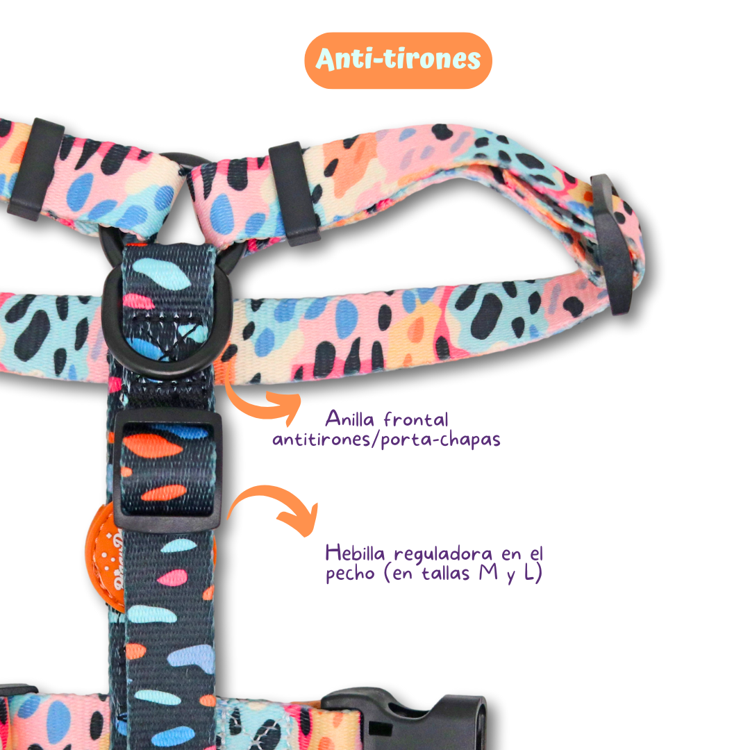 Pack H-harness + leash + poopbag holder WILD PRINT