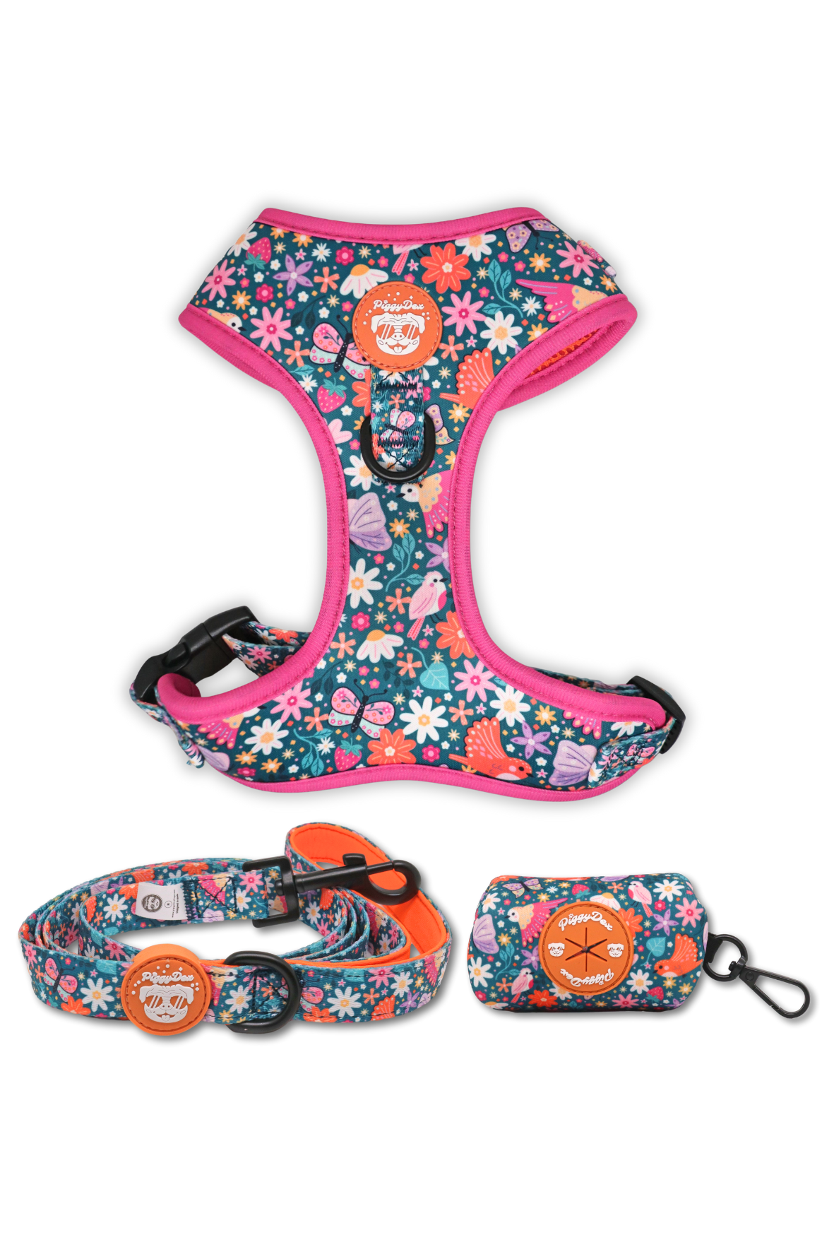 Pack harness + leash + poopbag holder MAGIC GARDEN