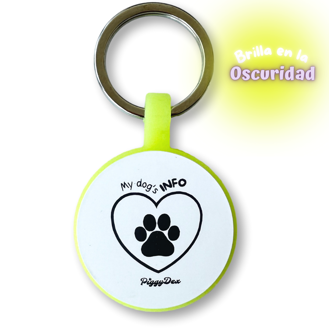 Chapa identificativa QR fluorescente (5 colores)