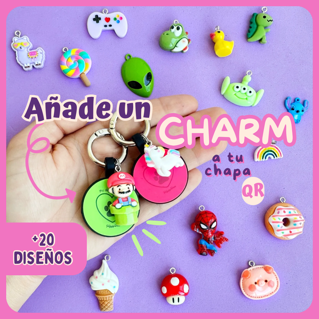 Añade un CHARM a tu CHAPA QR (+30 diseños)