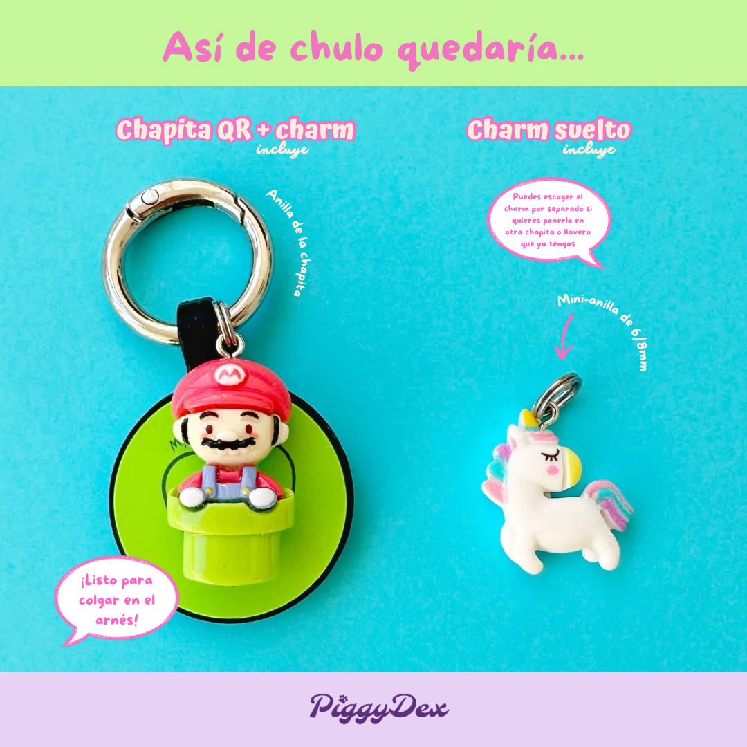 Añade un CHARM a tu CHAPA QR (+30 diseños)