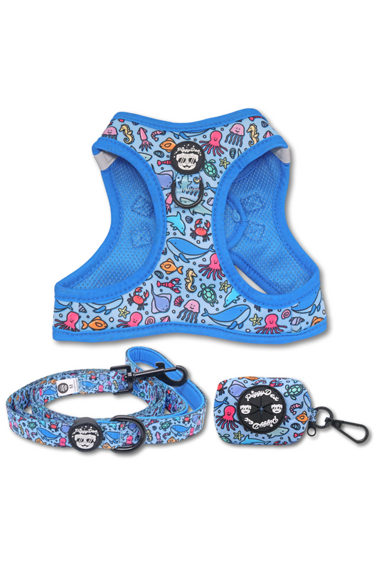 Step-in harness + leash + poopbag holder PIGGYBURGER