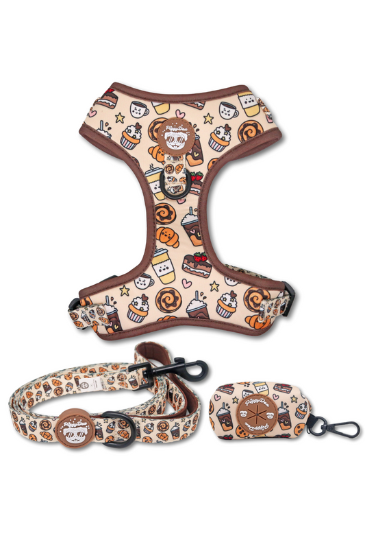 Pack harness + leash + poopbag holder DUNKIN DOGS