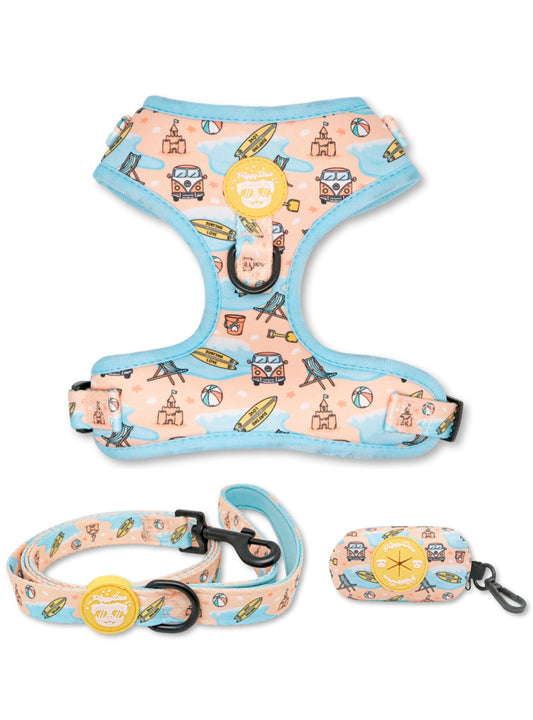 Pack harness + leash + poopbag holder SUMMER VIBES
